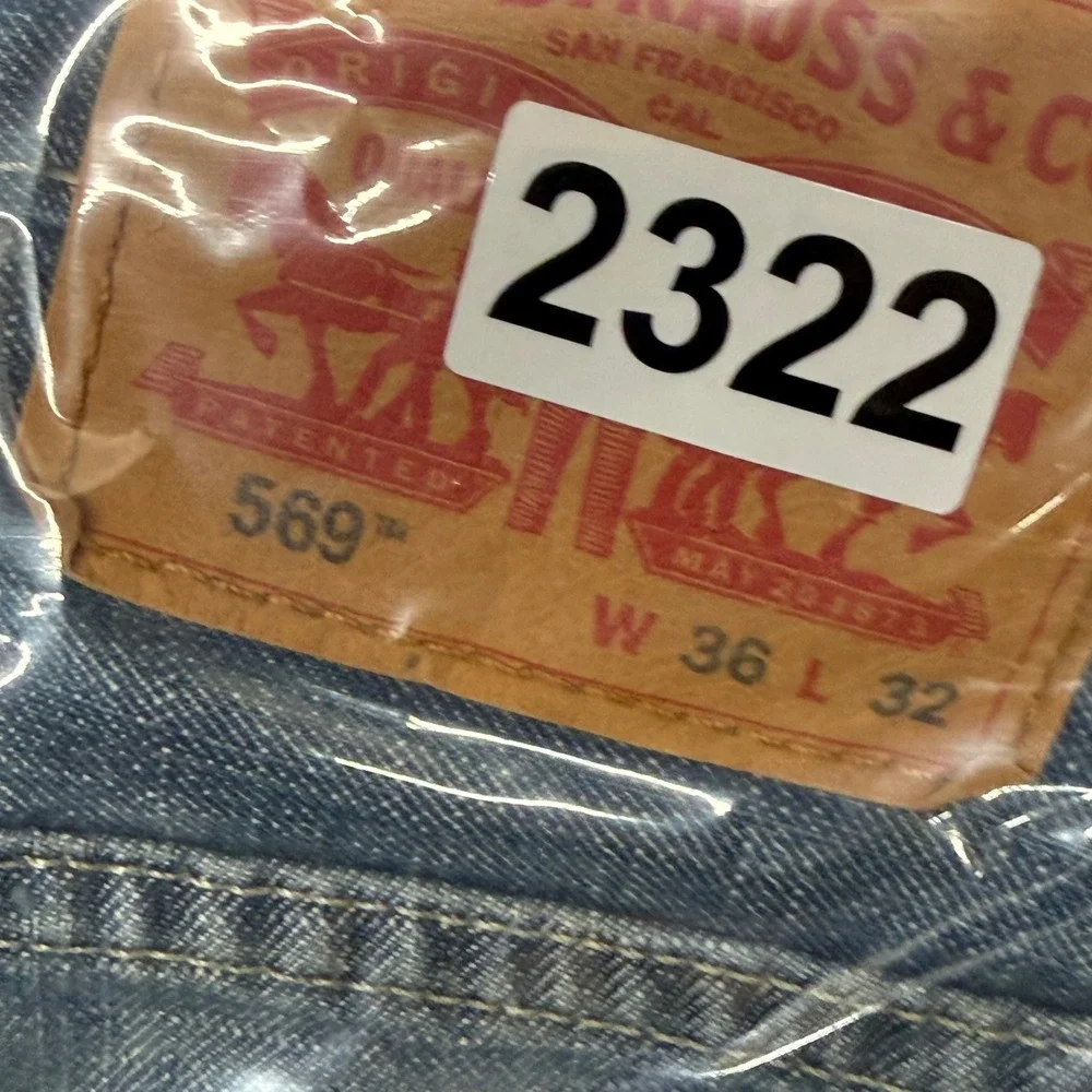 Levi's 569 Loose Straight Jeans Mens 36x32 Blue Denim Relaxed‎ Fit 00569-0133
